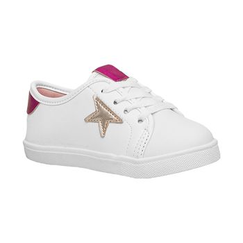 Tenis-Casual-Branco-Dourado-e-Pink-Kids-Star-|-Molekinha-Tamanho--20---Cor--BRANCO-0